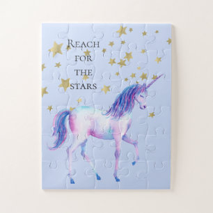 Puzzle Étoiles de licorne violette blanche