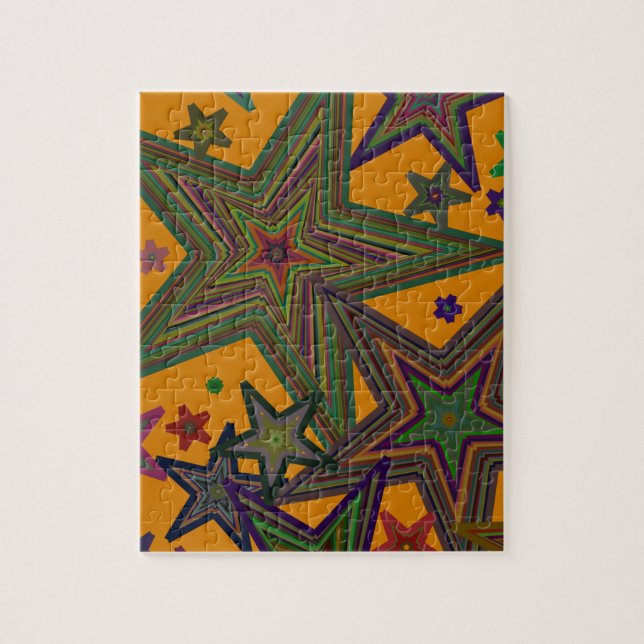 Puzzle Étoiles Orange Green Party (Vertical)