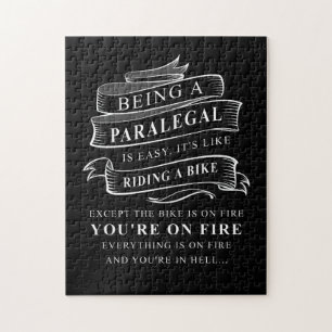 Puzzle Être Un Paralegal équer Un Vélo TShirt It Easy It