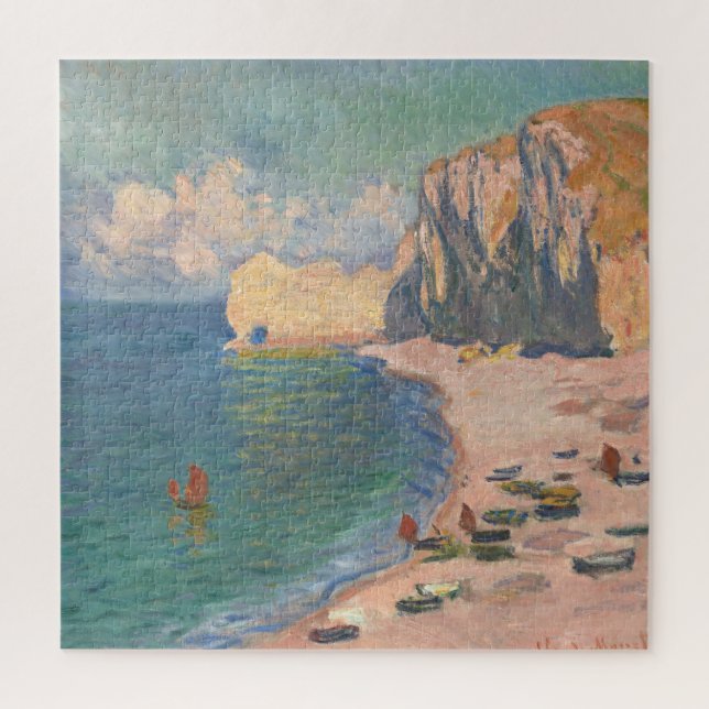 Puzzle Étretat : La plage et la falaise de Claude Monet (Vertical)