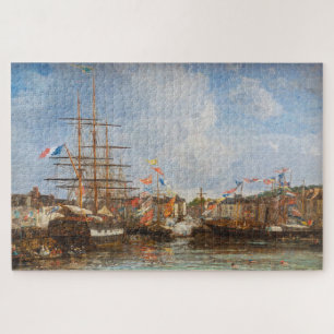 Puzzle Eugene Boudin - Festival dans le port de Honfleur