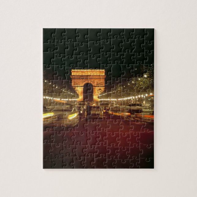 Puzzle Europe, France, Paris. La circulation en soirée se (Vertical)