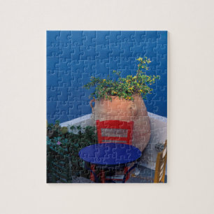 Puzzle Europe, Grèce, Santorin. Terrasse avec vue sur la 