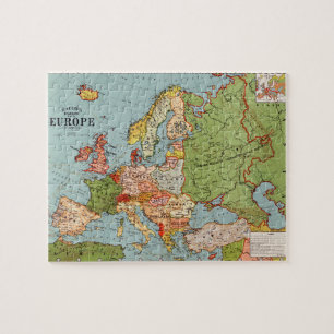 Puzzle Europe vintage Carte standard de Bacon du XXe sièc
