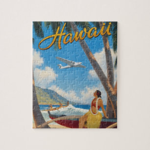 Puzzle Évasion Aloha de la fille hula hawaïenne vintage p