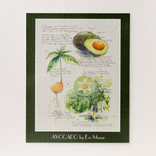 Puzzle EVE Painted Avocado Botanical illustration Poster