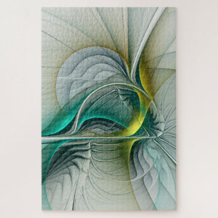 Puzzle Évolution fractale, Art Abstrait Turquoise d'or