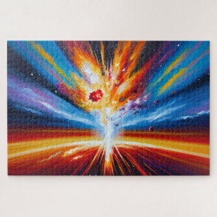 Puzzle Explosion aléatoire rétro rouge et orange dans l'u