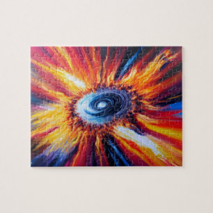 Puzzle Explosion classique de l'espace extérieur rouge bl