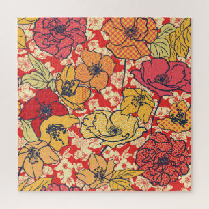 Puzzle Explosion florale : Tendance Vintage transparente.
