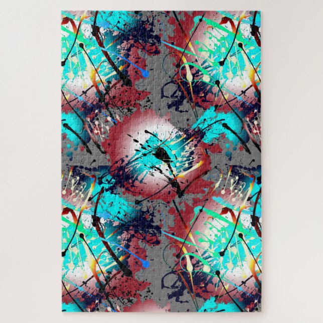 Puzzle Expressionnisme Abstrait contemporain linéaire  (Vertical)