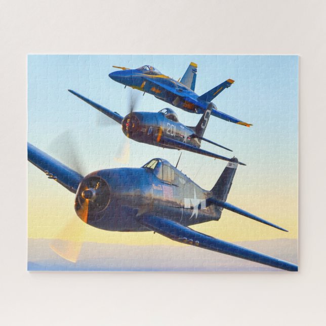 Puzzle F6F, F8F et F-18C HORNET (16 x 20 POUCES) (Horizontal)