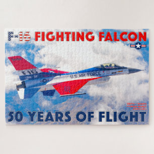 Puzzle F-16 COMBATTRE FALCON - 50 ANS ! (20 x 30 POUCES)