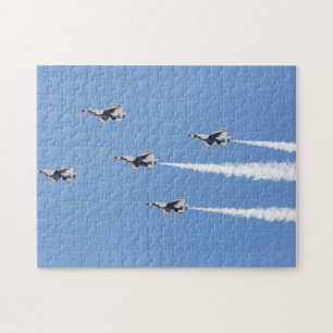 Puzzle F-16 Thunderbirds volant en formation à cinq carte