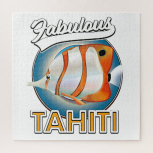 Puzzle fabuleux logo rétro Tahiti