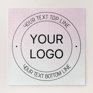 Puzzle Facile Logo Remplacement & Editable Texte Rose Omb