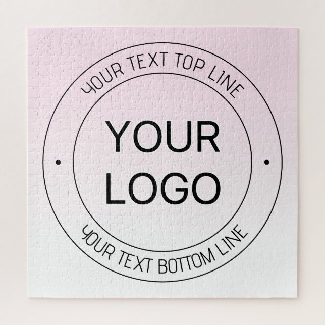 Puzzle Facile Logo Remplacement & Editable Texte Rose Omb (Vertical)