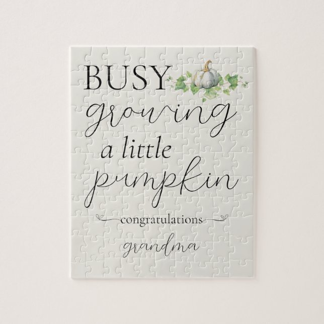 Puzzle Faire-part de grossesse automnale Petit Citrouille (Vertical)