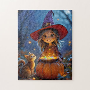 Puzzle Faire surgir un peu de magie ! Jolie sorcière,