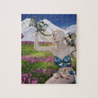Fairy Elf and Baby Dragons Mignonne Paysage