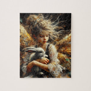 Puzzle Fairy Holding a Young Rabbit