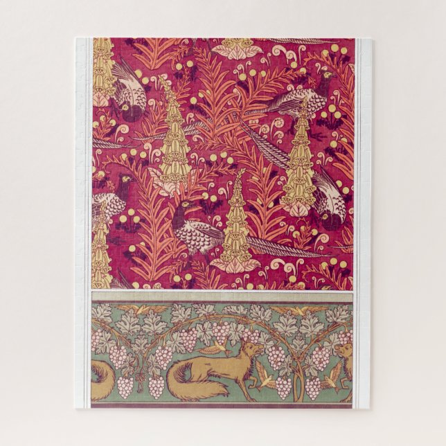 Puzzle Faisan renard Art nouveau Foxglove verneuil (Vertical)