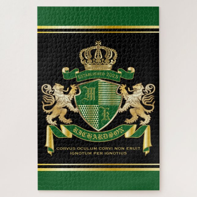 Puzzle Faites votre propre blouse d'armoiries Green Gold  (Vertical)