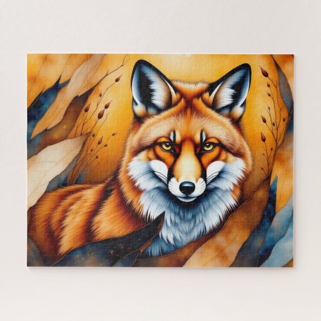 Puzzle Fall Fox Painting (Horizontal)