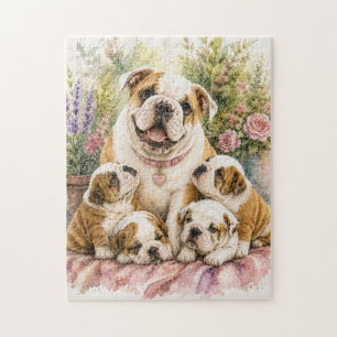 PUZZLE FAMILLE BOULEDOGUE ANGLAIS
