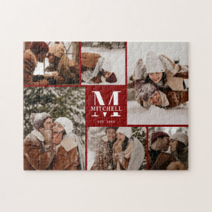 Puzzle Famille Bourgogne moderne 6 Photo Collage de photo