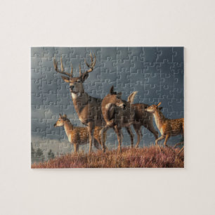 Puzzle Famille de cerfs à queue blanche