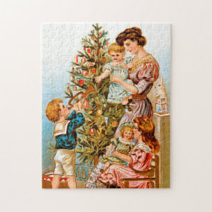 Puzzle famille de Noël vintage
