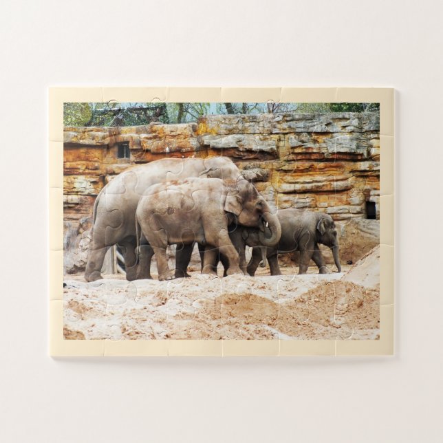 Puzzle Famille d'éléphants (Horizontal)