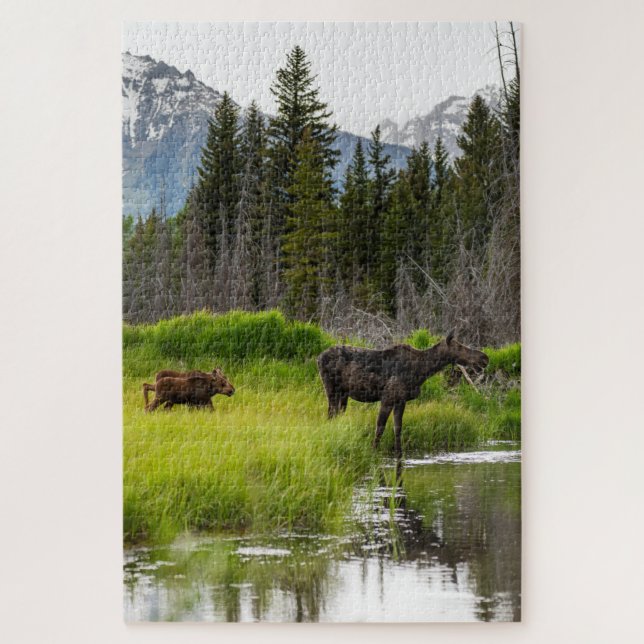 Puzzle Famille d'orignaux (Vertical)