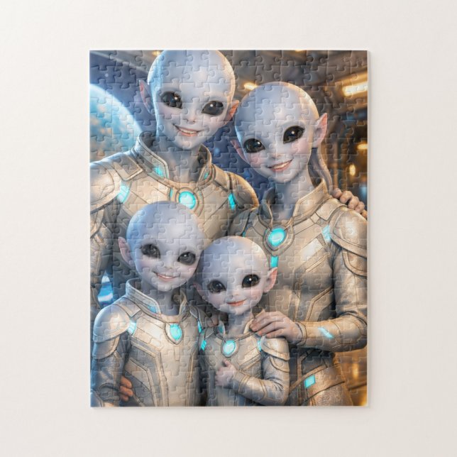 Puzzle Famille OVNI  ("Family from another galaxy")