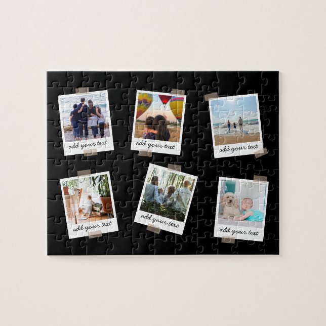 Puzzle Famille personnalisée 6 Photo Collage personnalisé (Horizontal)