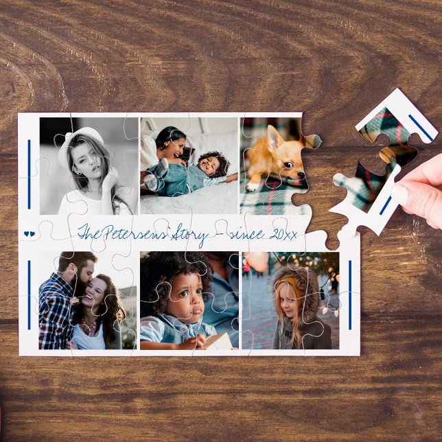 Puzzle Famille personnalisée six photo collage nom de scr (Créateur téléchargé)