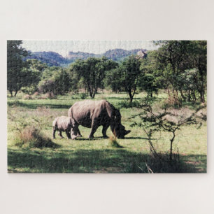 Puzzle famille rhino