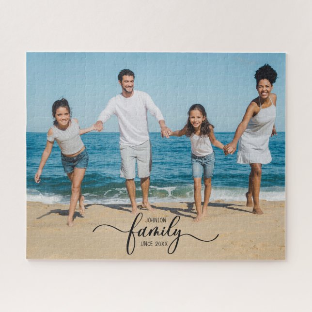 Puzzle Famille souvenirs 1 photo collage texte manuscrit (Horizontal)
