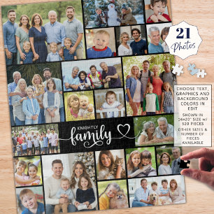 Puzzle Family 21 Script photo Nom du coeur