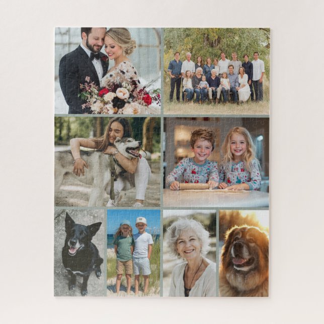 Puzzle Family Photo Collage 8 Images Custom (Vertical)