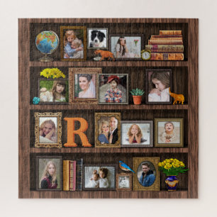 Puzzle Family Photo Collage Antique Boîtier Cool Carré