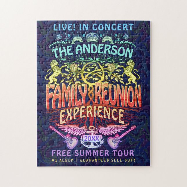 Puzzle Family Reunion Band Retro les années 70 Concert Lo (Vertical)