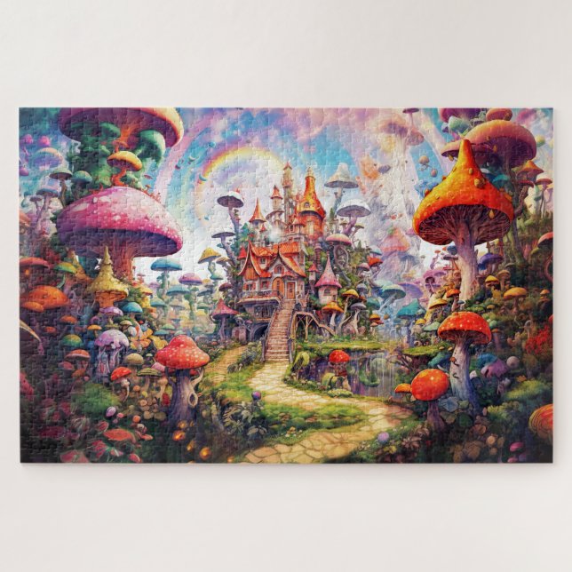 Puzzle Fantisy champignons île rêve méditation visuelle (Horizontal)