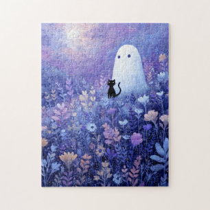 Puzzle Fantôme et chat de Whimsical dans la prairie de Tw