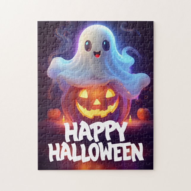 Puzzle Fantôme et Citrouille Bonne Halloween (Vertical)