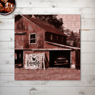 Puzzle Farm Life Antique Red Grange