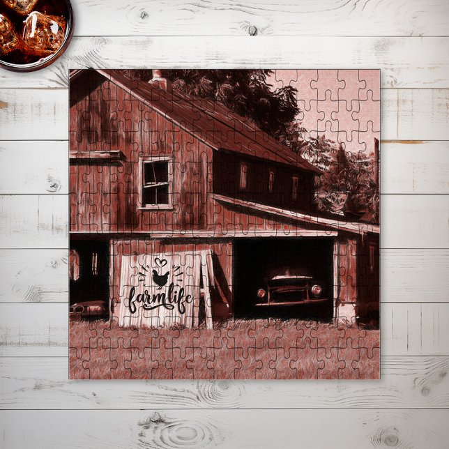 Puzzle Farm Life Antique Red Grange (Créateur téléchargé)