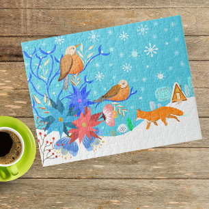 Puzzle Faune Whimsèque En Neige D'Hiver