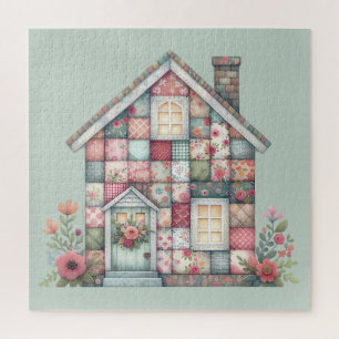 Puzzle Fausse Maison Florale Cottagecore Patchwork